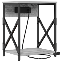 Produktbild för Nattduksbord Grå Sonoma 41 x 31 x 51 cm Konstruerat trä