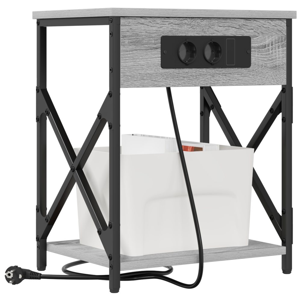 Produktbild för Nattduksbord 2 pcs Grå Sonoma 41 x 31 x 51 cm Konstruerat trä