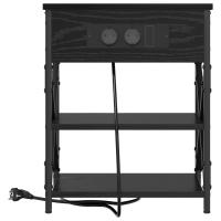 Produktbild för Nattduksbord 2 pcs Svart Ek 41 x 31 x 51 cm Konstruerat trä