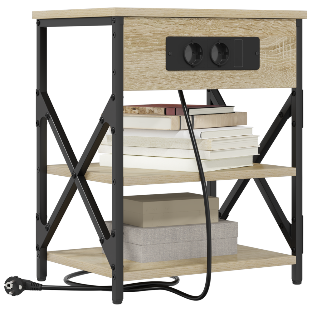 Produktbild för Nattduksbord Sonoma-ek 41 x 31 x 51 cm Konstruerat trä