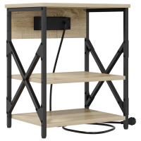 Produktbild för Nattduksbord Sonoma-ek 41 x 31 x 51 cm Konstruerat trä