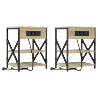Produktbild för Nattduksbord 2 pcs Sonoma-ek 41 x 31 x 51 cm Konstruerat trä
