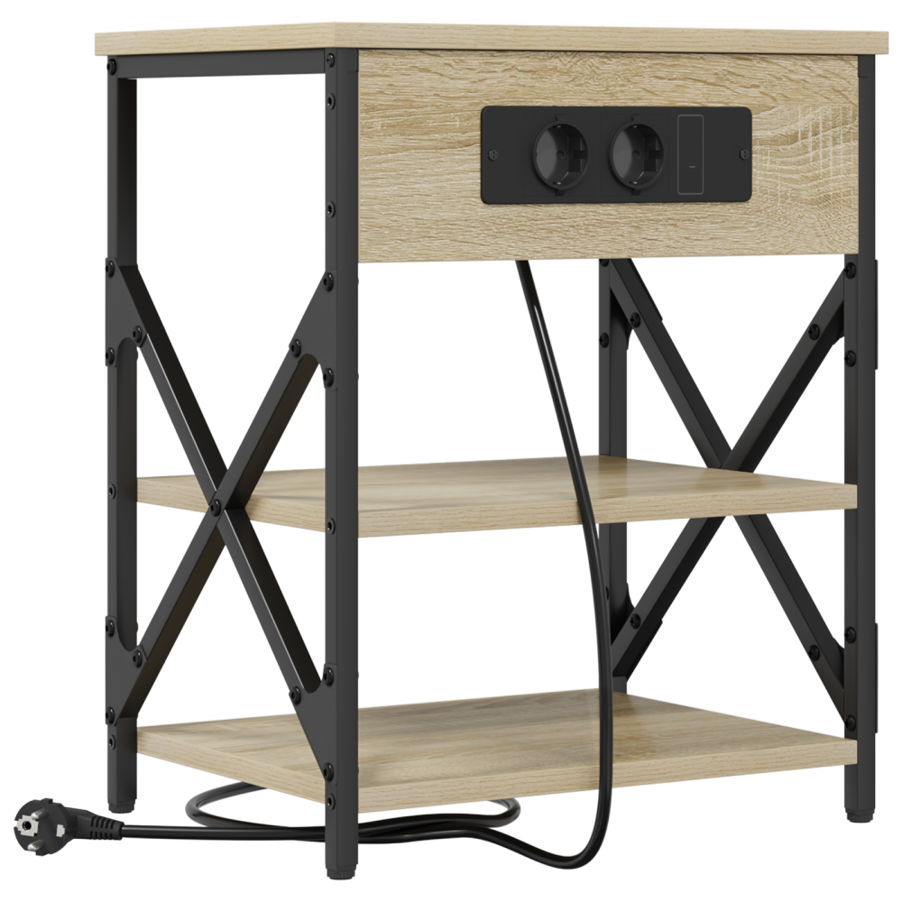 Produktbild för Nattduksbord 2 pcs Sonoma-ek 41 x 31 x 51 cm Konstruerat trä