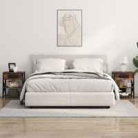Produktbild för Nattduksbord med hylla Rökt ek 41 x 31 x 51 cm Konstruerat trä