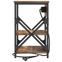 Produktbild för Nattduksbord med hylla Rökt ek 41 x 31 x 51 cm Konstruerat trä