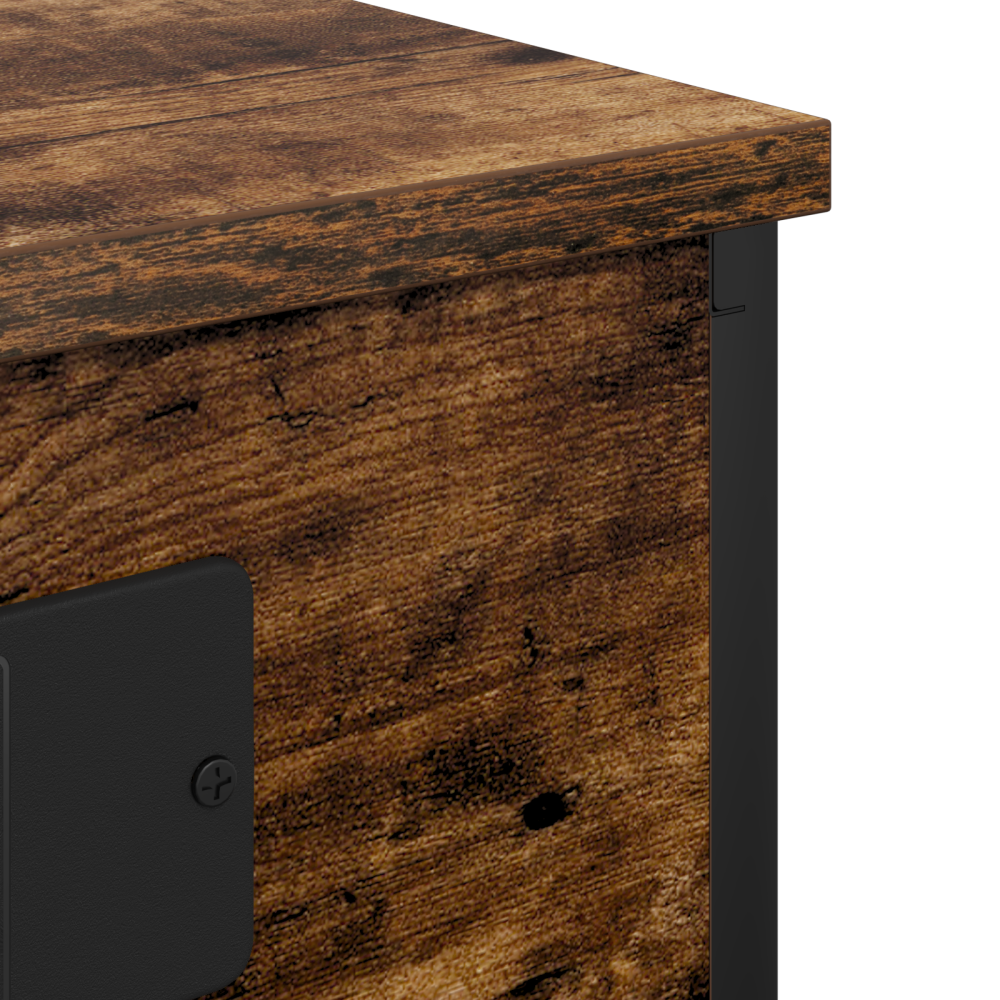 Produktbild för Nattduksbord med hylla Rökt ek 41 x 31 x 51 cm Konstruerat trä
