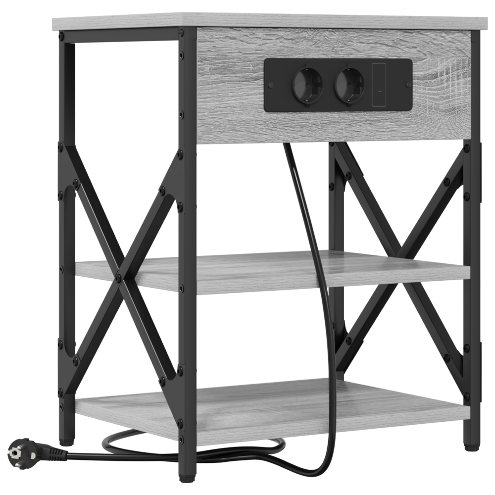 Produktbild för Nattduksbord Grå Sonoma 41 x 31 x 51 cm Konstruerat trä