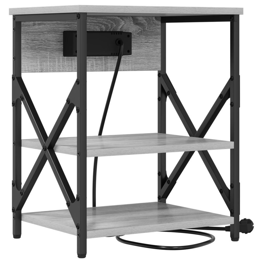 Produktbild för Nattduksbord Grå Sonoma 41 x 31 x 51 cm Konstruerat trä