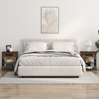 Produktbild för Nattduksbord 2 pcs Brun Ek 41 x 31 x 51 cm Konstruerat trä