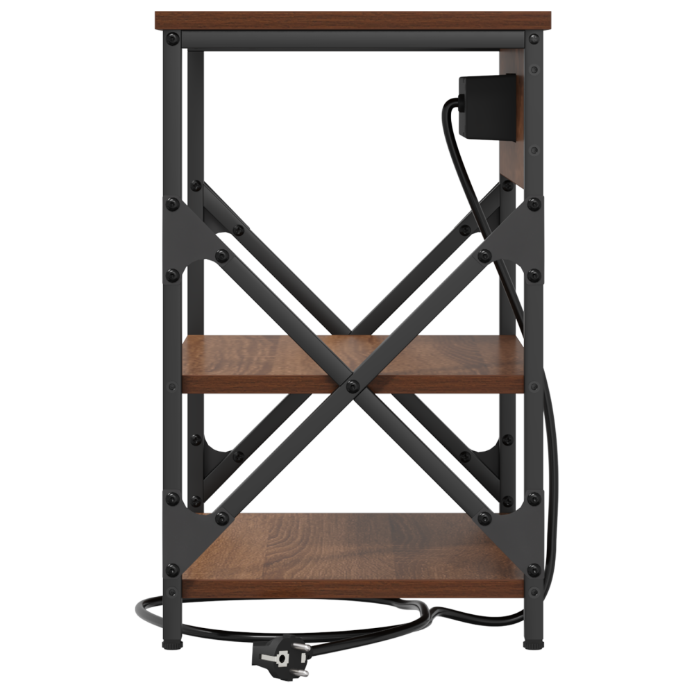 Produktbild för Nattduksbord 2 pcs Brun Ek 41 x 31 x 51 cm Konstruerat trä