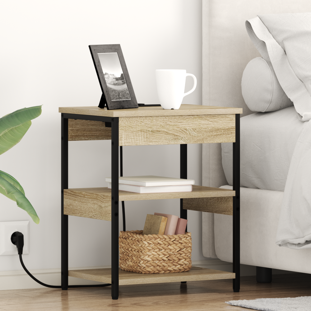 Produktbild för Nattduksbord 2 pcs Sonoma-ek 41 x 31 x 51 cm Konstruerat trä