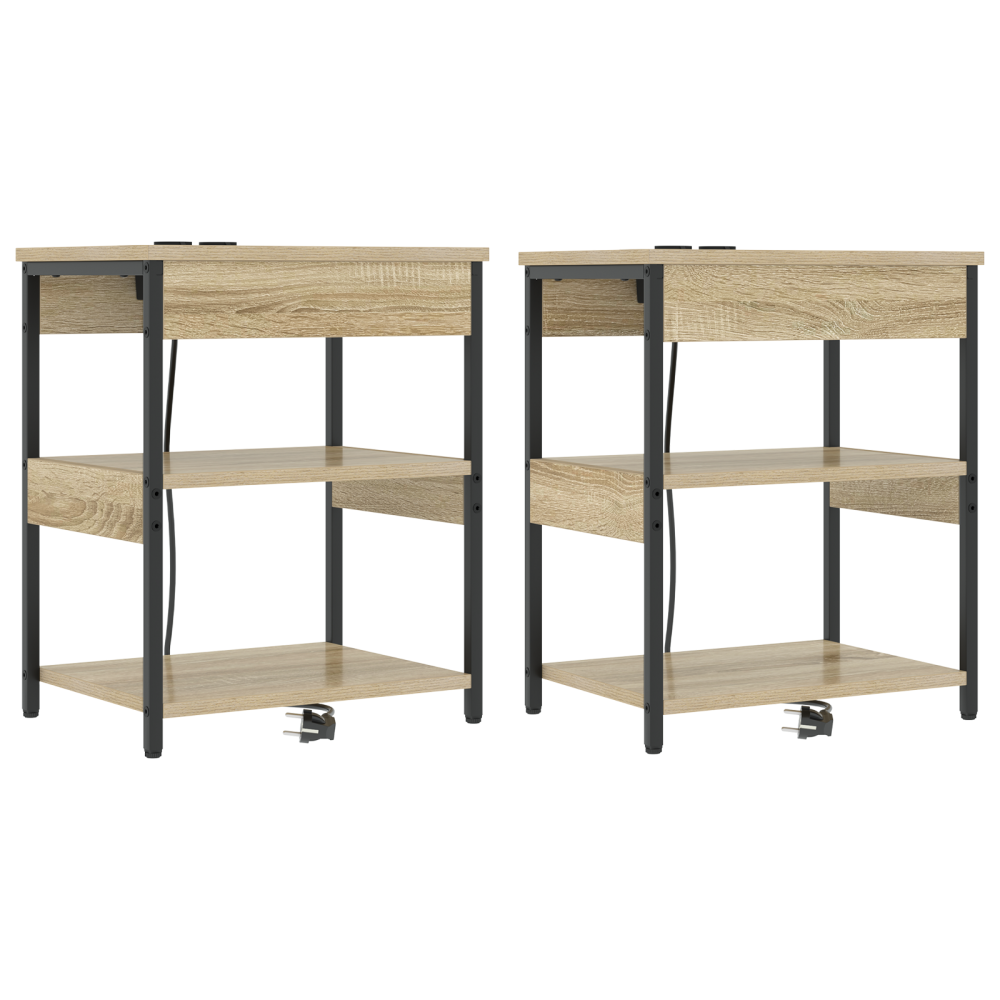 Produktbild för Nattduksbord 2 pcs Sonoma-ek 41 x 31 x 51 cm Konstruerat trä