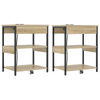 Produktbild för Nattduksbord 2 pcs Sonoma-ek 41 x 31 x 51 cm Konstruerat trä