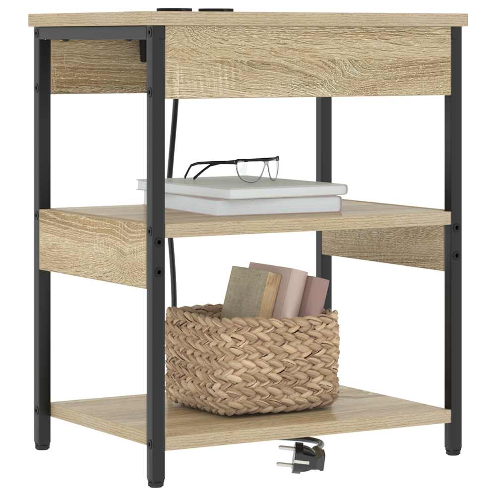Produktbild för Nattduksbord 2 pcs Sonoma-ek 41 x 31 x 51 cm Konstruerat trä