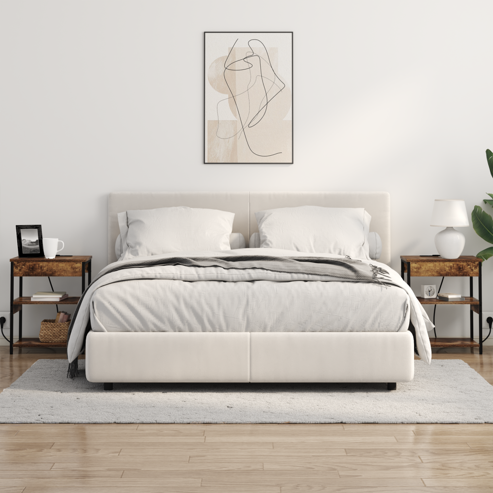 Produktbild för Nattduksbord Rökt ek 41 x 31 x 51 cm Konstruerat trä