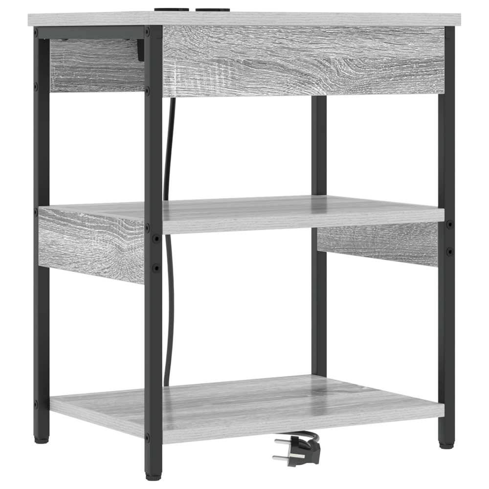 Produktbild för Nattduksbord Grå Sonoma 41 x 31 x 51 cm Konstruerat trä
