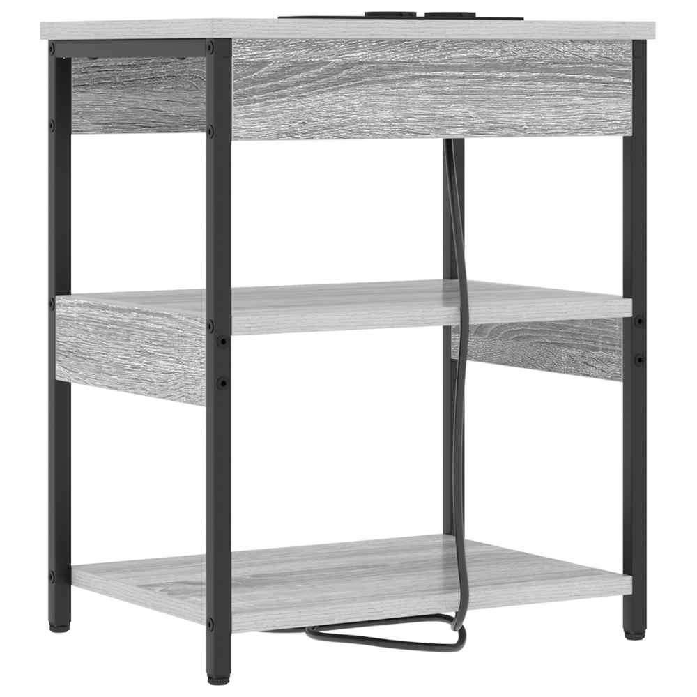 Produktbild för Nattduksbord Grå Sonoma 41 x 31 x 51 cm Konstruerat trä