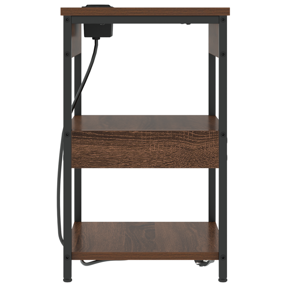 Produktbild för Nattduksbord 2 pcs Brun Ek 41 x 31 x 51 cm Konstruerat trä
