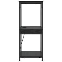 Produktbild för Nattduksbord med hylla Svart Ek 41 x 31 x 76 cm Konstruerat trä