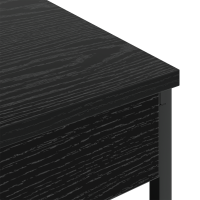 Produktbild för Nattduksbord med hylla Svart Ek 41 x 31 x 76 cm Konstruerat trä