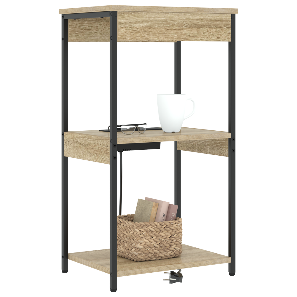 Produktbild för Nattduksbord Sonoma-ek 41 x 31 x 76 cm Konstruerat trä