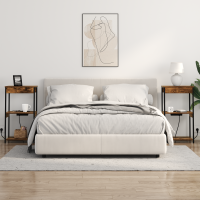 Produktbild för Nattduksbord med hylla Rökt ek 41 x 31 x 76 cm Konstruerat trä
