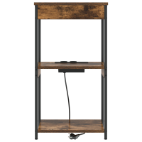 Produktbild för Nattduksbord med hylla Rökt ek 41 x 31 x 76 cm Konstruerat trä