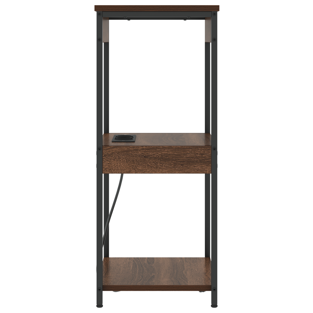Produktbild för Nattduksbord med hylla Brun Ek 41 x 31 x 76 cm Konstruerat trä