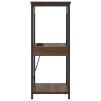 Produktbild för Nattduksbord med hylla Brun Ek 41 x 31 x 76 cm Konstruerat trä