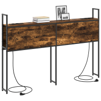 Produktbild för Förvaringsgavel med Laddstation Rökfärgad ek Konstruerat trä