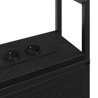 Produktbild för Förvaringsgavel med Laddstation Svart ek Konstruerat trä