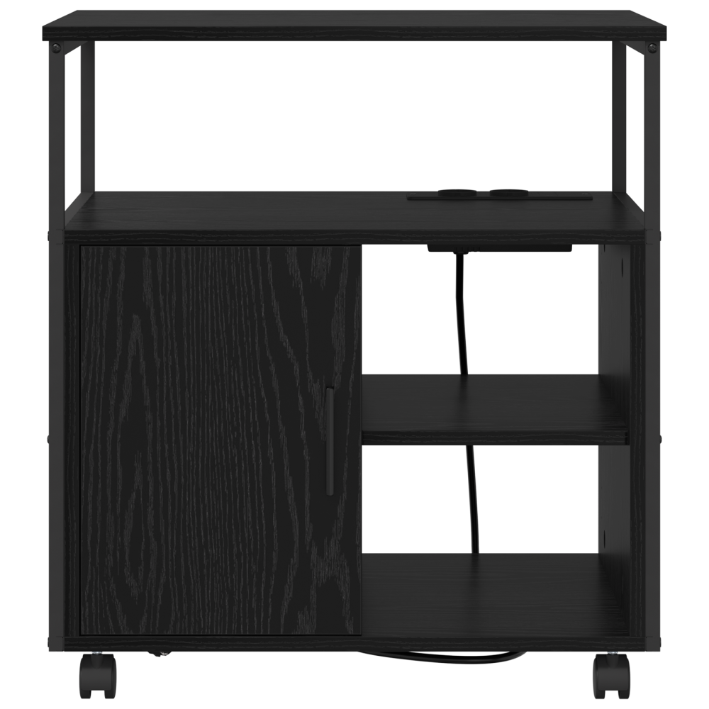 Produktbild för Skåp med laddstation Svart Ek 61 x 46 x 67 cm Konstruerat trä