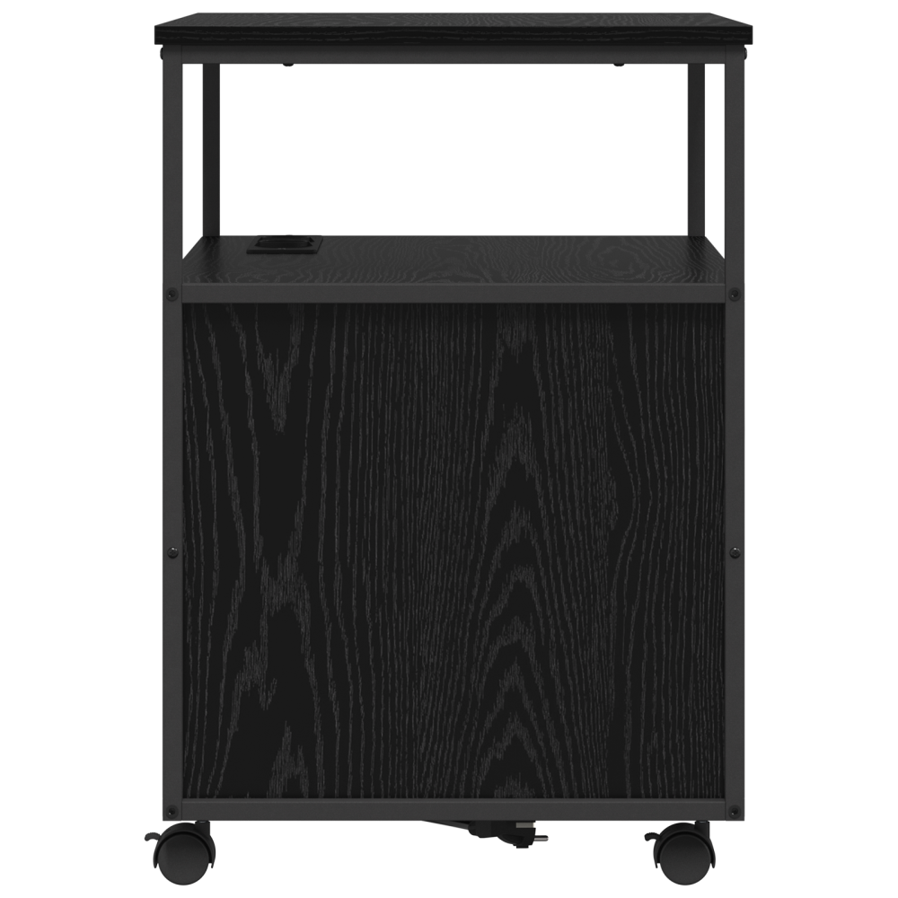 Produktbild för Skåp med laddstation Svart Ek 61 x 46 x 67 cm Konstruerat trä