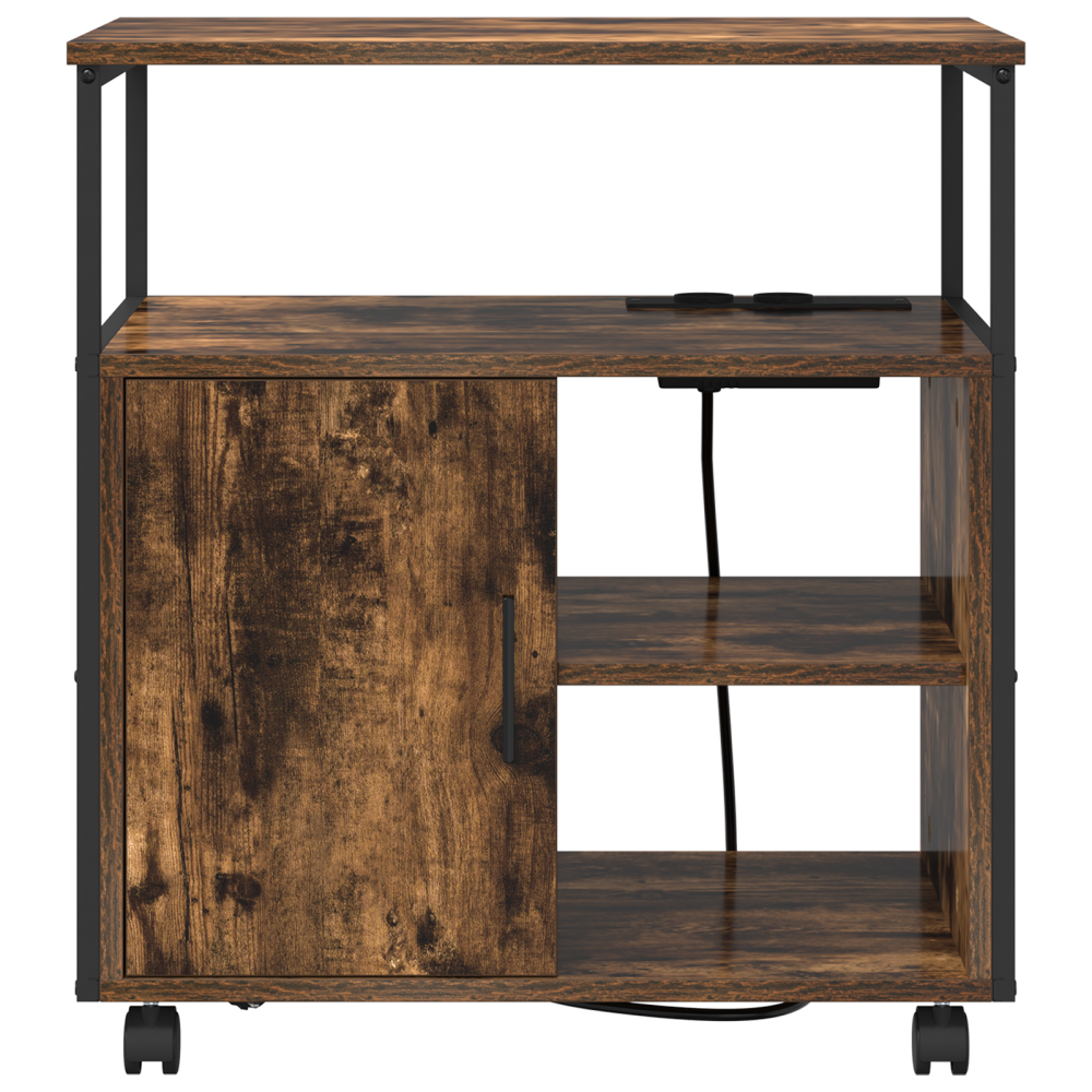 Produktbild för Skåp med laddstation Rökt ek 61 x 46 x 67 cm Konstruerat trä