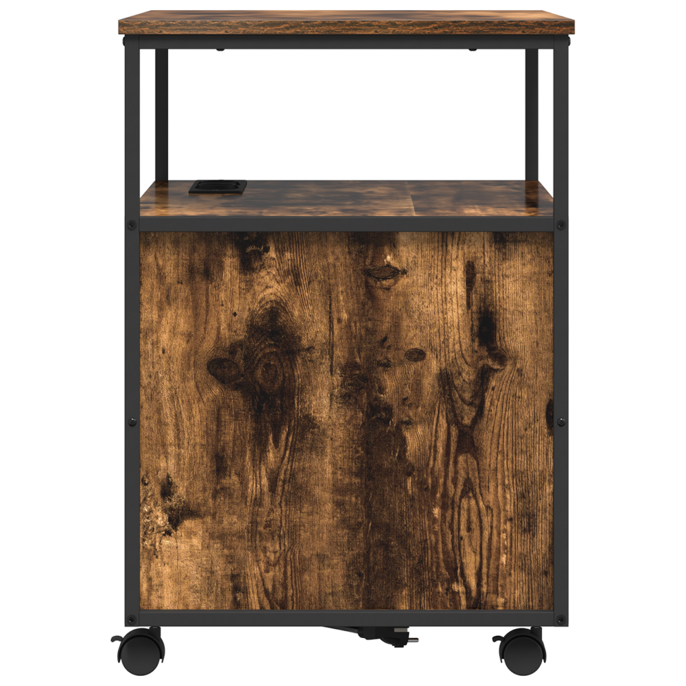 Produktbild för Skåp med laddstation Rökt ek 61 x 46 x 67 cm Konstruerat trä