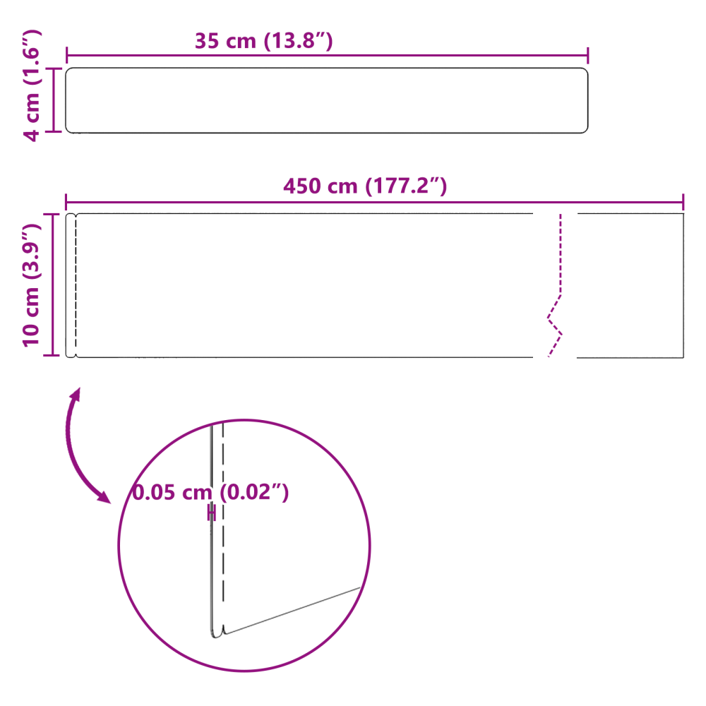 Produktbild för Kant för gräsmatta 4 pcs 450 x 0,05 x 10 cm Rostfritt stål