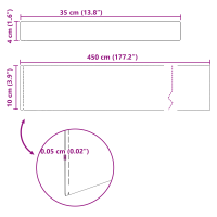 Produktbild för Kant för gräsmatta 4 pcs 450 x 0,05 x 10 cm Rostfritt stål