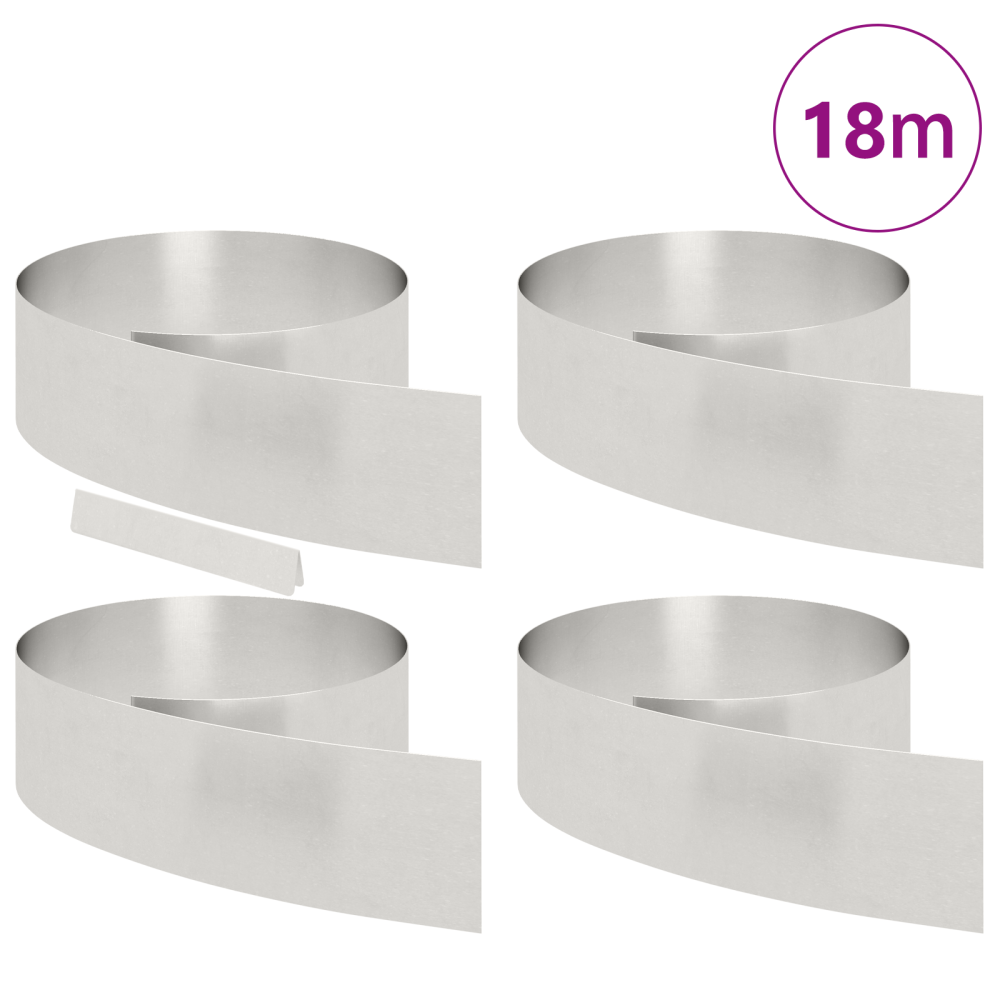Produktbild för Kant för gräsmatta 4 pcs Silver 450 x 0,05 x 20 cm