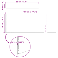Produktbild för Kant för gräsmatta 4 pcs Silver 450 x 0,05 x 20 cm