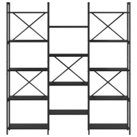 Produktbild för Hyllsystem Svart Ek 156 x 25 x 167 cm Konstruerat trä
