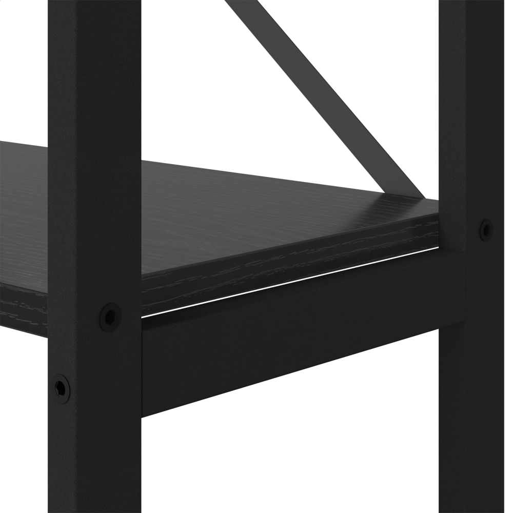 Produktbild för Hyllsystem Svart Ek 156 x 25 x 167 cm Konstruerat trä