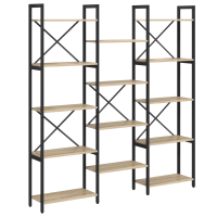 Produktbild för Hyllsystem Sonoma-ek 156 x 25 x 167 cm Konstruerat trä