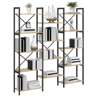 Produktbild för Hyllsystem Sonoma-ek 156 x 25 x 167 cm Konstruerat trä