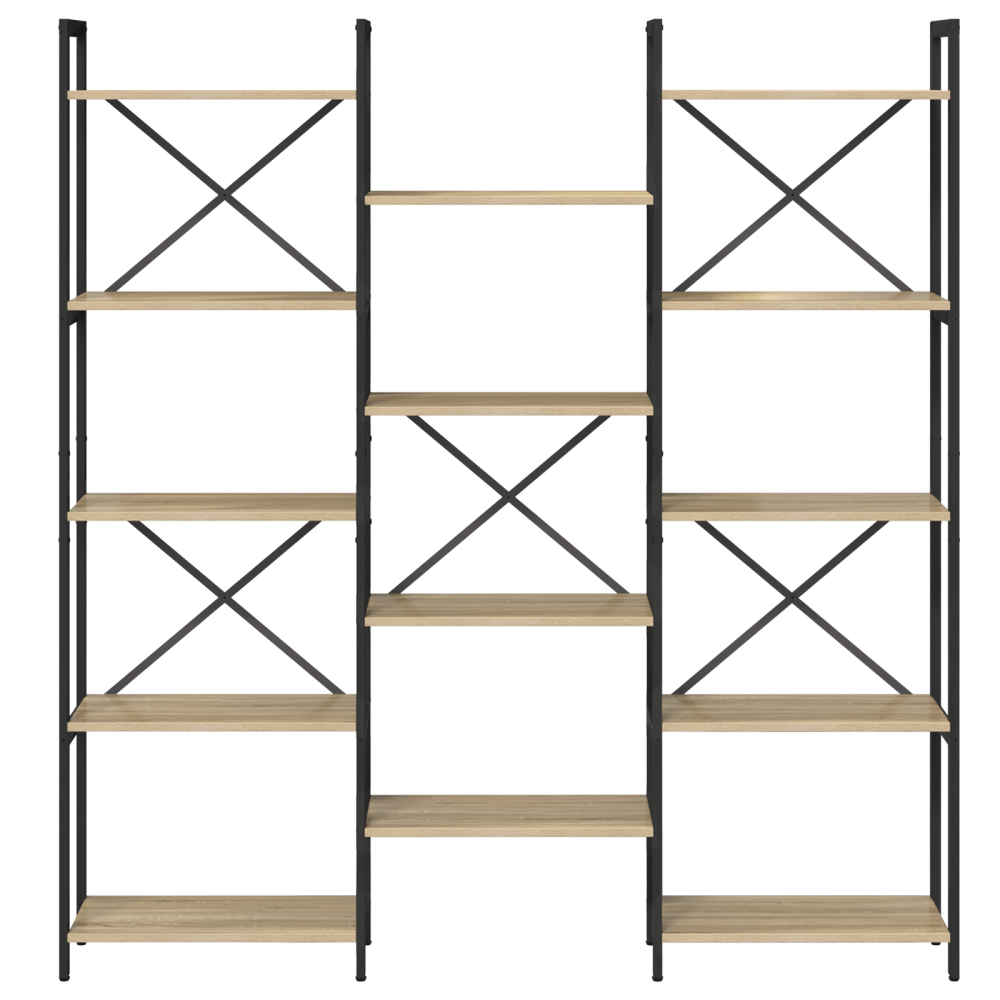 Produktbild för Hyllsystem Sonoma-ek 156 x 25 x 167 cm Konstruerat trä