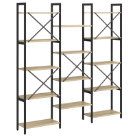 Produktbild för Hyllsystem Sonoma-ek 156 x 25 x 167 cm Konstruerat trä