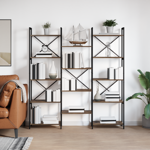 vidaXL Hyllsystem Sonoma-ek 156 x 25 x 167 cm Konstruerat trä