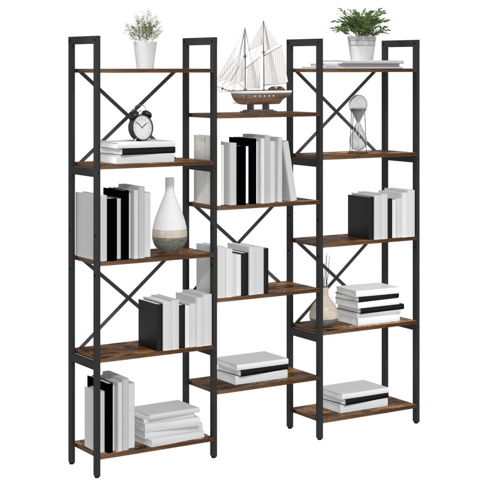 Produktbild för Hyllsystem Sonoma-ek 156 x 25 x 167 cm Konstruerat trä
