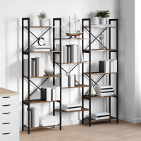 Produktbild för Hyllsystem Sonoma-ek 156 x 25 x 167 cm Konstruerat trä