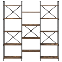 Produktbild för Hyllsystem Sonoma-ek 156 x 25 x 167 cm Konstruerat trä
