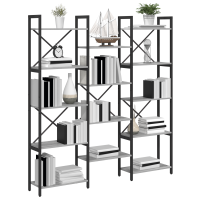 Produktbild för Hyllsystem Grå sonoma 156 x 25 x 167 cm Konstruerat trä